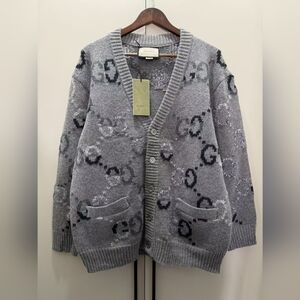 Gucci Logo Gray Cardigan Sweater